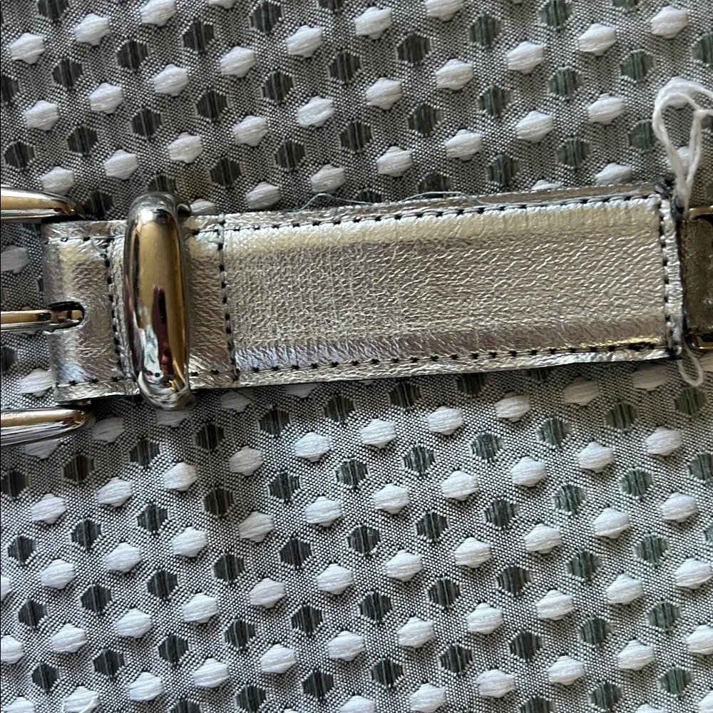 Silver Women's Belt with Chain Detail